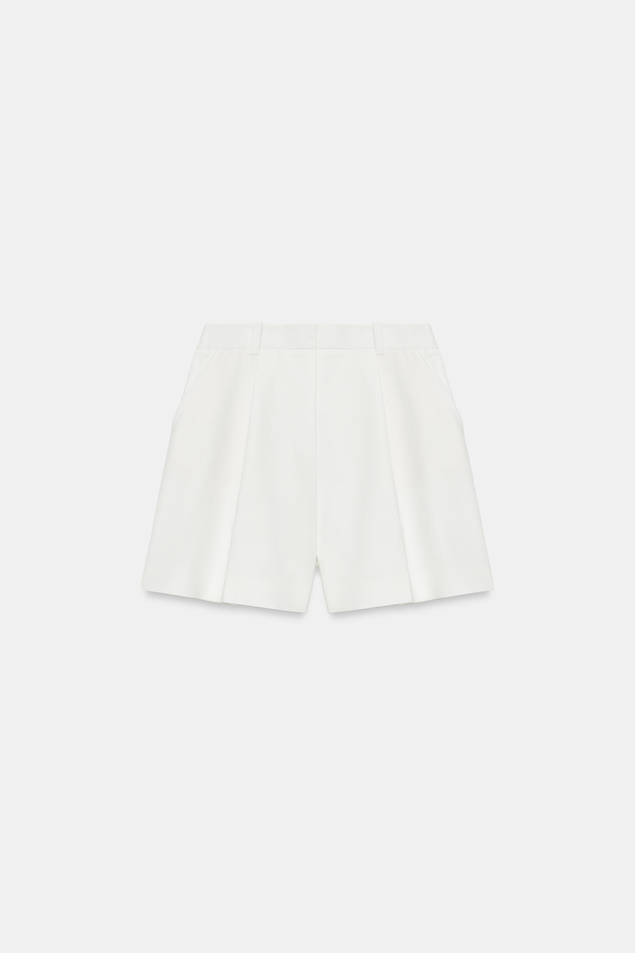 BERMUDA À PINCES TAILLE HAUTE